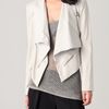 Helmut Lang Linen & Leather Combo Jacket in Gray - Lyst
