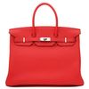 Hermes 35cm Rose Jaipur Clemence Birkin in Red (rose) - Lyst