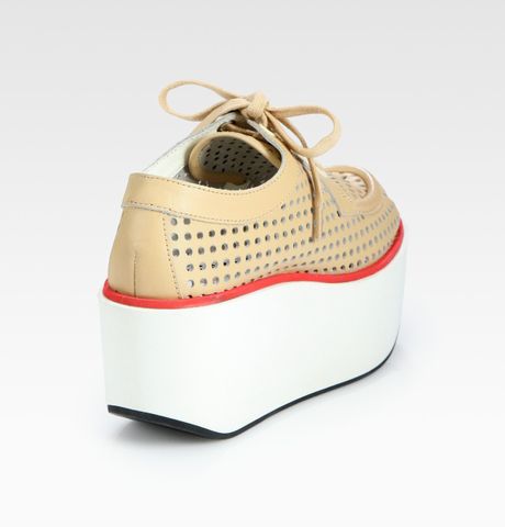 jil sander leather platform sneakers
