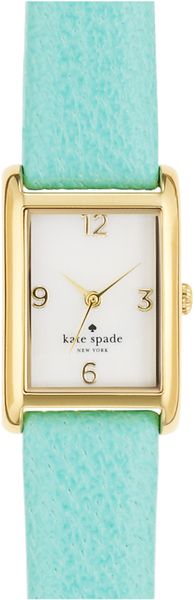 Kate Spade Cooper Leather Strap Watch in Blue (gold/ turquoise) - Lyst