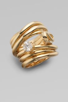 Maison Martin Margiela Stone Accented Twisted Stack Ring - Lyst