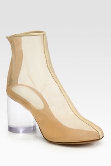 Maison Martin Margiela Leather-trim Mesh Ankle Boots - Lyst