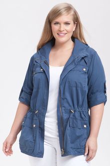 Michael by Michael Kors Roll-sleeve Hooded Anorak - Lyst