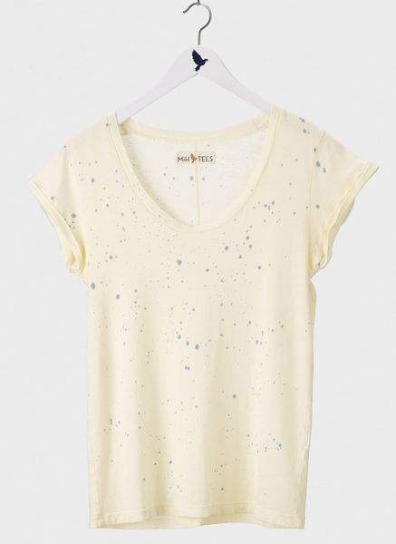 Mih Jeans The Scoop Neck Tee in Beige (primrose splatter) - Lyst