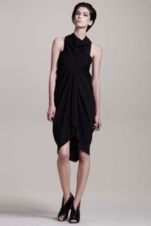 Rick Owens Draped Silk Halter Dress - Lyst