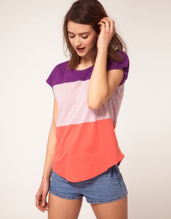 River Island Colour Block T-shirt - Lyst
