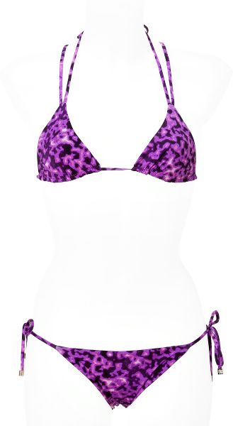 Roberto Cavalli Amethyst Printed Triangle Bikini in Purple - Lyst