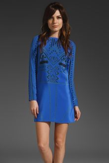 Tibi Printed Eyelet Shift Dress - Lyst