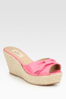 Valentino Patent Leather Slides - Lyst