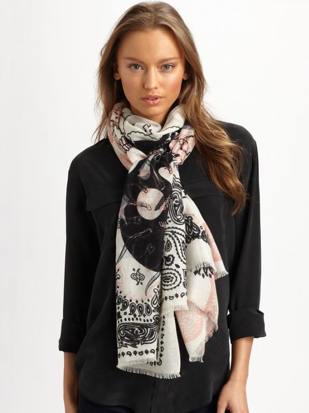 We Are Owls Skull Printed Scarf In Multicolor Multi Lyst