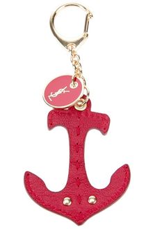 Yves Saint Laurent Anchor Leather Keyring - Lyst