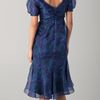 Zac Posen Short Sleeve Floral Dress in Blue (midnight) - Lyst