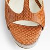 Brian Atwood Snakeskin Colorblock Tstrap Platform Sandals in Brown - Lyst