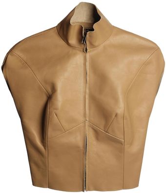  Defile Womens Cropped Leather Gilet 