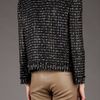 Oscar De La Renta Open Knit Jacket in Black - Lyst