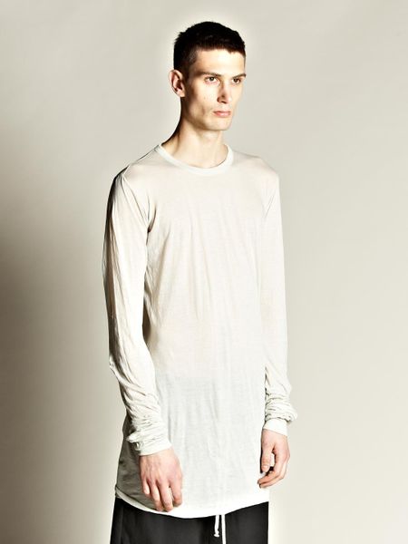 Rick Owens Mens T Shirt Woven in Gray for Men (pearl) - Lyst