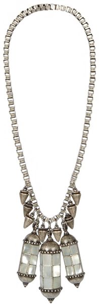Allsaints Indra Sautoir Necklace in Silver (silver pearl) - Lyst