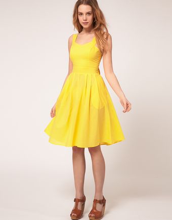 ASOS Collection Asos Petite Midi Dress with Tie Back - Lyst