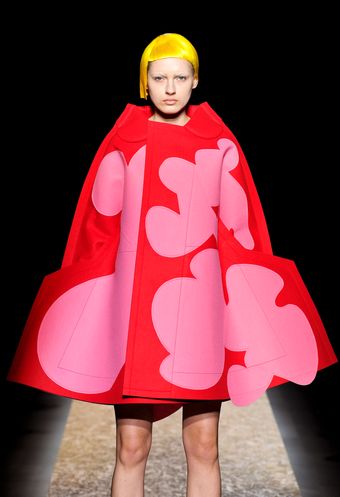  Fall 2012 Felt Bubblegum Print Cape Coat  