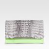 Diane Von Furstenberg Adele Croc Embossed Leather Clutch in Animal (purple) - Lyst