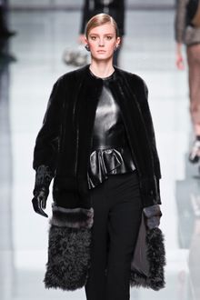 Dior Fall 2012 Collarless Mixed Fur Coat  - Lyst