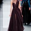 Dior Fall 2012 Sheer Inset Plisse Evening Gown  in Purple (brown) - Lyst