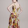 Dolce & Gabbana Onionprint Bustier Dress in Yellow - Lyst
