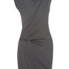 Helmut Lang Ruched Asymmetric Jersey Dress in Gray (slate) - Lyst