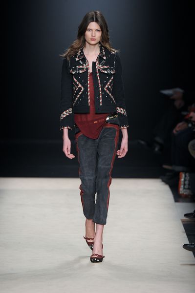 Isabel Marant Fall 2012 TwoTone Suede Cropped Pants  in Blue - Lyst