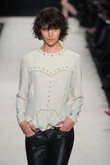 Isabel Marant Fall 2012 White Long Sleeve Blouse With Micro-Stud Applique - Lyst