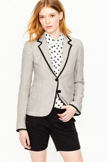 J.Crew Schoolboy Blazer in Tipped Linen - Lyst