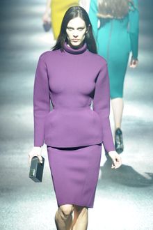 Lanvin Fall 2012 Long Sleeve Formal Peplum Violet Dress in Molding Neoprene  - Lyst