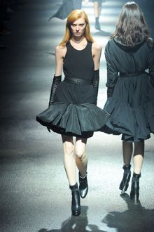 Lanvin Fall 2012 Black Sleeveless Mini Dress WIth Flared Hemline - Lyst