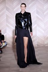Maison Martin Margiela Fall 2012 Black Pleated Maxi Skirt Cut Out At The Thigh