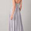 Marchesa Strapless Empire Gown with Beaded Bodice in Silver - Lyst