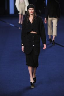 Sonia Rykiel Fall 2012 Black Mid-Length Knitted Skirt with Ruffled Hem - Lyst