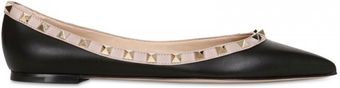 Valentino 10mm Rock Stud Leather Ballerina Flats - Lyst