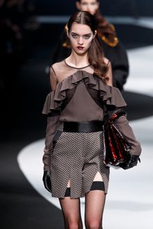 Viktor & Rolf Fall 2012 Ruffle Blouse with Sheer Shoulder Details - Lyst