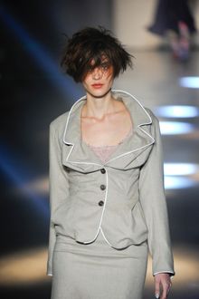 Vivienne Westwood Fall 2012 Gray Tailored Blazer With White Piped Placket - Lyst