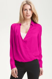 Classiques Entier Faux Wrap Silk Blouse - Lyst