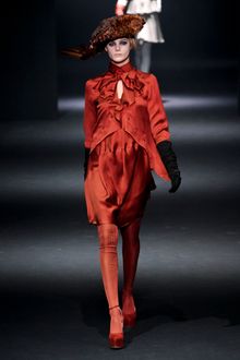 John Galliano Fall 2012 Red Pinstriped Tights - Lyst