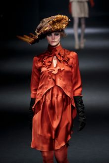 John Galliano Fall 2012 Red Draped Mini Dress - Lyst