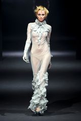 John Galliano Fall 2012 Ruffle Neck Sheer Gown