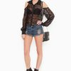 Nasty Gal Cutout Lace Blouse  Black in Black - Lyst