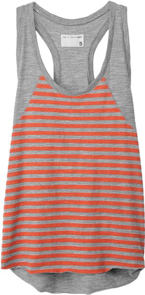 Rag & Bone Raglan Racer Tank in Gray (orange) - Lyst