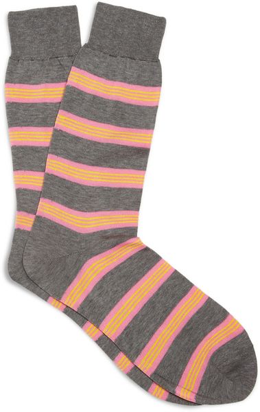 Richard James Striped Cotton Socks in Gray for Men - Lyst