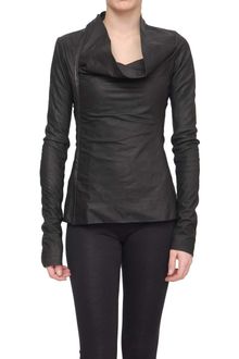 Rick Owens Leather Jacket with Decentralized Zip - Lyst