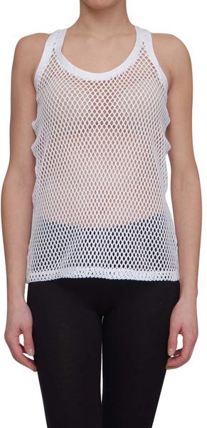 See By Chloé Netted Tank Top In White Lyst 4777