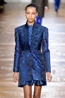 Stella McCartney Fall 2012 Blue Single Buttoned Coat In Botanical Embroidery - Lyst
