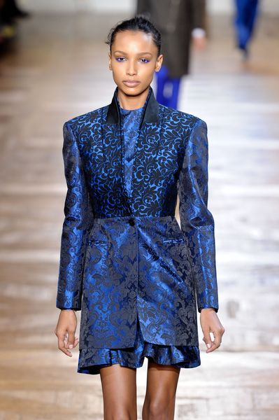 Stella Mccartney Fall 2012 Blue Mini Dress In Botanical Embroidery in Blue - Lyst